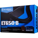 SilverStone SST-ET650-B v1.4 650W, PC strømforsyning Sort