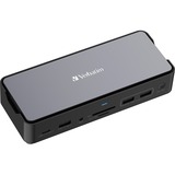 Verbatim CDS-15SSD Ledningsført USB 3.2 Gen 1 (3.1 Gen 1) Type-C Sort, Grå, Docking station aluminium/Sort, Ledningsført, USB 3.2 Gen 1 (3.1 Gen 1) Type-C, 100 W, 3,5 mm, 1000 Mbit/s, Sort, Grå