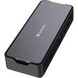 Verbatim CDS-15SSD Ledningsført USB 3.2 Gen 1 (3.1 Gen 1) Type-C Sort, Grå, Docking station aluminium/Sort, Ledningsført, USB 3.2 Gen 1 (3.1 Gen 1) Type-C, 100 W, 3,5 mm, 1000 Mbit/s, Sort, Grå