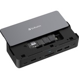 Verbatim CDS-15SSD Ledningsført USB 3.2 Gen 1 (3.1 Gen 1) Type-C Sort, Grå, Docking station aluminium/Sort, Ledningsført, USB 3.2 Gen 1 (3.1 Gen 1) Type-C, 100 W, 3,5 mm, 1000 Mbit/s, Sort, Grå