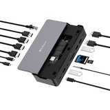 Verbatim CDS-15SSD Ledningsført USB 3.2 Gen 1 (3.1 Gen 1) Type-C Sort, Grå, Docking station aluminium/Sort, Ledningsført, USB 3.2 Gen 1 (3.1 Gen 1) Type-C, 100 W, 3,5 mm, 1000 Mbit/s, Sort, Grå