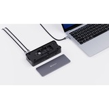 Verbatim CDS-15SSD Ledningsført USB 3.2 Gen 1 (3.1 Gen 1) Type-C Sort, Grå, Docking station aluminium/Sort, Ledningsført, USB 3.2 Gen 1 (3.1 Gen 1) Type-C, 100 W, 3,5 mm, 1000 Mbit/s, Sort, Grå