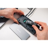 Verbatim CDS-15SSD Ledningsført USB 3.2 Gen 1 (3.1 Gen 1) Type-C Sort, Grå, Docking station aluminium/Sort, Ledningsført, USB 3.2 Gen 1 (3.1 Gen 1) Type-C, 100 W, 3,5 mm, 1000 Mbit/s, Sort, Grå