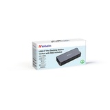 Verbatim CDS-15SSD Ledningsført USB 3.2 Gen 1 (3.1 Gen 1) Type-C Sort, Grå, Docking station aluminium/Sort, Ledningsført, USB 3.2 Gen 1 (3.1 Gen 1) Type-C, 100 W, 3,5 mm, 1000 Mbit/s, Sort, Grå