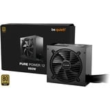 be quiet! PURE POWER 12 650W enhed til strømforsyning 20+4 pin ATX ATX Sort, PC strømforsyning Sort, 650 W, 100 - 240 V, 720 W, 50/60 Hz, 10 A, 5 A