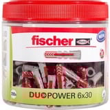 fischer Rawlplug DUOPOWER 6x30, genlukkelig dåse, Dyvel Lys grå/Rød