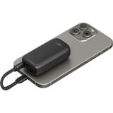 goobay Powerbank 5.000 mAh, integreret USB-C kabel 13 cm, 20 watt, Power Bank Sort