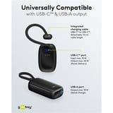 goobay Powerbank 5.000 mAh, integreret USB-C kabel 13 cm, 20 watt, Power Bank Sort