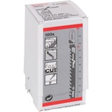 Bosch 2 608 637 880 stiksav, rullesav & sabelsavklinge Stiksavklinger High Carbon Steel (HCS) 100 stk Stiksavklinger, Spånplade, Fiberbræt, Blødt træ, Krydsfiner med trækerne, High Carbon Steel (HCS), Grå, 4 mm, 5,2 mm