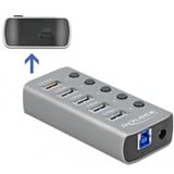 DeLOCK 63263 interface hub USB 3.2 Gen 1 (3.1 Gen 1) Type-B 5000 Mbit/s Grå, USB hub grå, USB 3.2 Gen 1 (3.1 Gen 1) Type-B, USB 3.2 Gen 1 (3.1 Gen 1) Type-A, 5000 Mbit/s, Grå, Aluminium, 46 mm