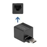 DeLOCK USB 3.2 Gen 1 mini adapter, USB-C stik > RJ-45 stik Sort