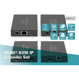 Digitus DS-55507, HDMI-udvidelse forlænger Sort
