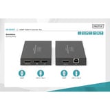 Digitus HDMI KVM IP Extender Sæt, 150 meter, HDMI-udvidelse forlænger Sort