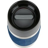 Emsa Travel Mug Compact 300 ml Blå, Rustfrit stål, Termokrus mørkeblå/rustfrit stål, Blå, Rustfrit stål, Silikone, Rustfrit stål, Polypropylen (PP), Kaffe, Te, 300 ml, 7,2 cm