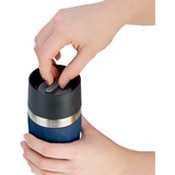 Emsa Travel Mug Compact 300 ml Blå, Rustfrit stål, Termokrus mørkeblå/rustfrit stål, Blå, Rustfrit stål, Silikone, Rustfrit stål, Polypropylen (PP), Kaffe, Te, 300 ml, 7,2 cm
