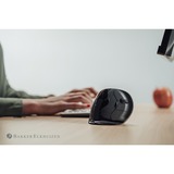 Evoluent Evoluent D Small Wireless mus Kontor Højre hånd RF trådløst Laser 3200 dpi Sort/Sølv, Højre hånd, Vertikal design, Laser, RF trådløst, 3200 dpi, Sort