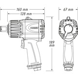 Hazet Twin Turbo slagnøgle 9013MTT, 3/4", Schlagskruemaskine Sort/Blå