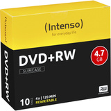 Intenso DVD+RW 4.7GB, 4x 4,7 GB 10 stk, DVD tomme medier 4x, 4,7 GB, DVD+RW, 120 mm, 10 stk, Slimcase