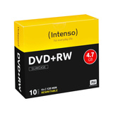 Intenso DVD+RW 4.7GB, 4x 4,7 GB 10 stk, DVD tomme medier 4x, 4,7 GB, DVD+RW, 120 mm, 10 stk, Slimcase