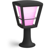 Philips Econic udendørs piedestal, LED lys Sort, Philips Hue White and Color ambiance Econic udendørs piedestal, Intelligent piedestal/søjlebelysning, Sort, LED, Glas, Metal, Ikke-udskiftelig pære(r), Hvid