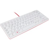 Raspberry Pi Foundation Tastatur Hvid/Rød, DE-layout