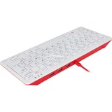 Raspberry Pi Foundation Tastatur Hvid/Rød, DE-layout