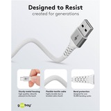 goobay Supersoft USB 2.0 tekstilkabel, USB-A stik > USB-C stik Hvid