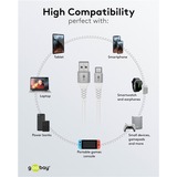 goobay Supersoft USB 2.0 tekstilkabel, USB-A stik > USB-C stik Hvid