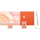 Apple iMac Apple M 61 cm (24") 4480 x 2520 pixel 8 GB 256 GB SSD All-in-One PC macOS Big Sur Wi-Fi 6 (802.11ax) Orange, MAC-system Orange/lyse orange, 61 cm (24"), 4.5K Ultra HD, Apple M, 8 GB, 256 GB, macOS Big Sur