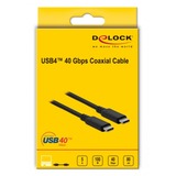 DeLOCK 86979 USB-kabel 0,8 m USB4 Gen 3x2 USB C Sort, Koaksialkabel Sort, 0,8 m, USB C, USB C, USB4 Gen 3x2, 40000 Mbit/s, Sort