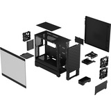 Fractal Design Pop Air Tower Sort, Towerkabinet Sort, Tower, PC, Sort, ATX, micro ATX, Mini-ITX, Stål, Hærdet glas, 17 cm