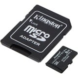 Kingston 8GB microSDHC Industrial C10 A1 pSLC kort + SD-adapter, Hukommelseskort Sort, 8 GB, MicroSDHC, Klasse 10, UHS-I, 100 MB/s, 80 MB/s