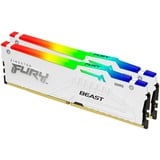 Kingston FURY FURY Beast 64 GB 6400 MT/s DDR5 CL32 DIMM (sæt med 2) White RGB EXPO, Hukommelse Hvid, 64 GB, 2 x 32 GB, DDR5, 288-pin DIMM, Hvid