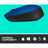 Logitech M171 Blue-K mus Ambidextrous RF trådløst Optisk 1000 dpi Blå, Ambidextrous, Optisk, RF trådløst, 1000 dpi, Blå