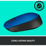 Logitech M171 Blue-K mus Ambidextrous RF trådløst Optisk 1000 dpi Blå, Ambidextrous, Optisk, RF trådløst, 1000 dpi, Blå