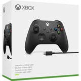 Microsoft Xbox Wireless Controller + USB-C Cable Sort Gamepad Analog/digital PC, Xbox One, Xbox One S, Xbox One X, Xbox Series S, Xbox Series X Sort, Gamepad, PC, Xbox One, Xbox One S, Xbox One X, Xbox Series S, Xbox Series X, D-måtte, Hjemknap, Knappen Menu, Knappen Del, Analog/digital, Kabel & trådløs, Sort