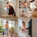 Vileda H2PrO Sæt med flad moppe, Gulvvasker Sort/Rød