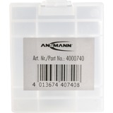 Ansmann 4000740 batterikasse Transparent, Hvid, Batteri boks gennemsigtig, Transparent, Hvid, 4 AAA / AA