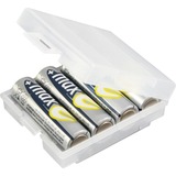 Ansmann 4000740 batterikasse Transparent, Hvid, Batteri boks gennemsigtig, Transparent, Hvid, 4 AAA / AA