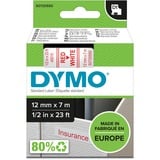Dymo Originale D1-etiketter | Rød tekst på hvid tape | 12 mm x 7 m | Selvklæbende etiketter til LabelManager-mærkningsmaskiner | Fremstillet i Europa Rød på hvid, Polyester, Belgien, -18 - 90 °C, DYMO, LabelManager, LabelWriter 450 DUO