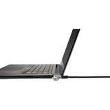 Kensington Slim kombination Laptop lås, Slot Sort/Sølv, Kensington, Nøgle, Kulstofstål, Sort