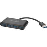Kensington USB 3.0 4-PORT HUB, USB hub Sort, Sort, macOS 10.6 or above; Windows XP or above, 1 stk, 75 mm, 90 mm, 18 mm