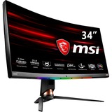 MSI Optix MPG341CQR 86,4 cm (34") 3440 x 1440 pixel UltraWide Quad HD LCD Sort, Gaming Skærm Sort, 86,4 cm (34"), 3440 x 1440 pixel, UltraWide Quad HD, LCD, 1 ms, Sort
