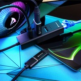 Sharkoon 3-Port USB 3.2 Gen 1 Alu Hub + Ethernet, Docking station Sort