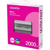 ADATA SD810 2 TB USB Type-C USB 3.2 Gen 2x2 Sort, Sølv, Solid state-drev Sølv, 2 TB, USB Type-C, USB 3.2 Gen 2x2, 2000 MB/s, Sort, Sølv