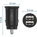 Ansmann In-Car-Charger CC212, Oplader Sort