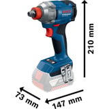 Bosch Batteridrevet slagmomentnøglesæt GDX 18 volt 285 Nm med 2 batterier 5,0 Ah og 31-delers bitsæt i L-BOXX, Værktøjssæt boxed