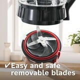 Bosch Serie 4 MMB6177S blender 1,5 L Bordplade blender 1200 W Sort, Sølv, Stander rørmaskine Sølv/Sort, Bordplade blender, 1,5 L, Impulsfunktion, Knusning af is, 1 m, 1200 W
