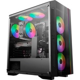 DeepCool Matrexx 55 V3 ADD-RGB 3F Midi Tower Sort, Towerkabinet Sort, Midi Tower, PC, Sort, ATX, EATX, micro ATX, Mini-ITX, Syntetisk ABS, SPCC, Hærdet glas, Spil