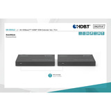 Digitus 4K HDBaseT HDMI KVM Extender Sæt, HDMI-udvidelse forlænger Sort